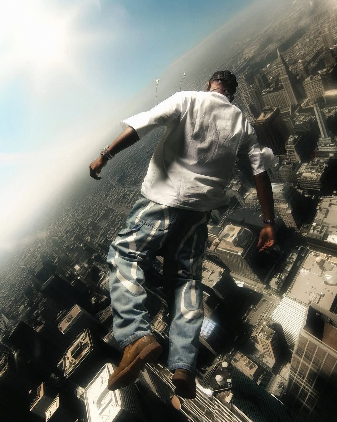 Looking down over the city